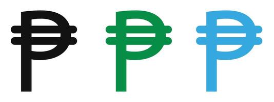 Philippine currency icon mark in filled style vector