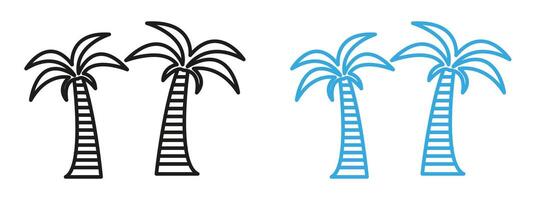 Palm tree icon mark in filled style vector