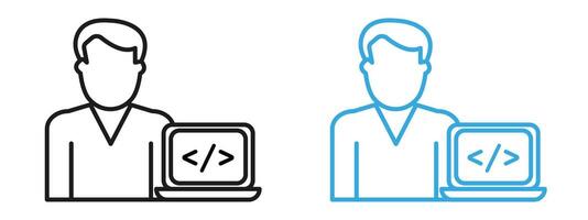 Developer Icon for Programming, Software Development, and Tech Industry vector
