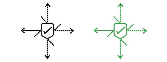 Protection from attack icon mark in filled style vector