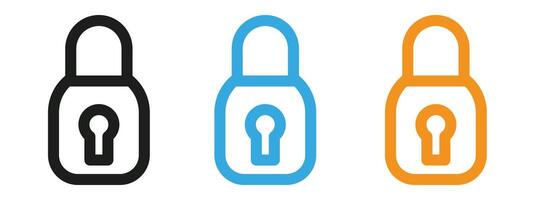 Padlock icon mark in filled style vector