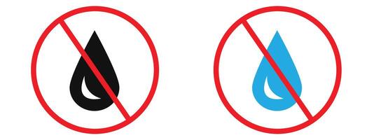 Water usage restriction indicating no water droplets allowed to keep area dry vector