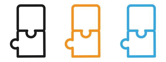 Puzzle icon mark in filled style vector