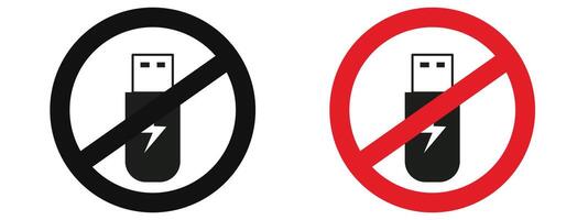 USB Device Prohibition Sign Enhance Data Security in Restricted Areas vector