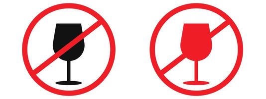 Alcohol-free zone indicating no wine allowed with prohibition in effect vector
