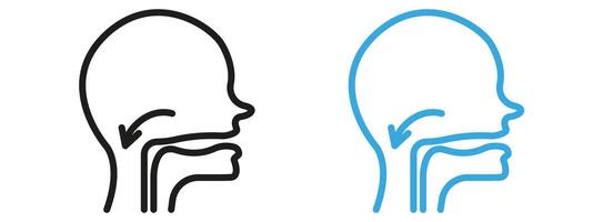 Swallowing reflex icon mark in filled style vector