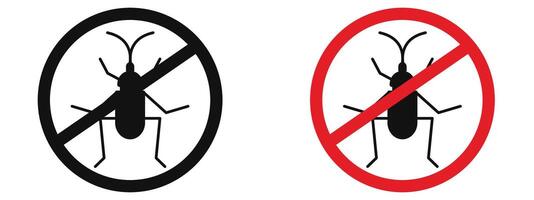 Prevent insect infestations with this stop insect sign, featuring a clear pest control icon and warning label, ideal for maintaining hygiene and safety in public spaces. vector