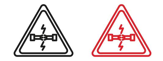 Electrical Short Circuit Icon for Safety Warnings, Hazard Prevention, and Technical Issues vector