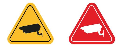Security Camera Surveillance Sign Enhance Safety with Monitoring Alerts vector
