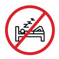 Sleepovers Not Allowed Sign for School Policies and Health Guidelines vector