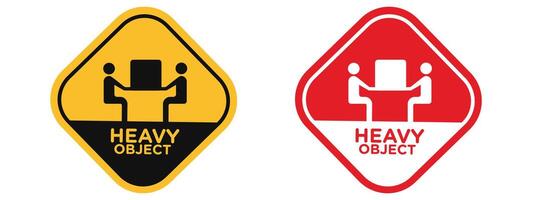 Handling heavy objects warning advising on safe lifting practices to prevent injuries vector