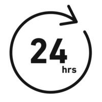 24-Hour Availability Icon Ideal for Customer Support and Services vector