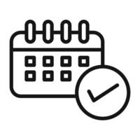 Appointment Calendar Check Icon Ideal for Scheduling vector