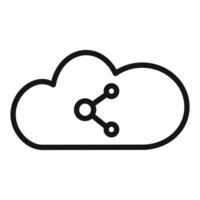 Cloud Sharing Icon for File Transfers and Team Collaboration vector
