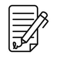 Document with Signature Icon Perfect for Legal and Official Use vector