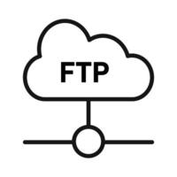 Encrypted FTP Icon for Secure File Sharing vector
