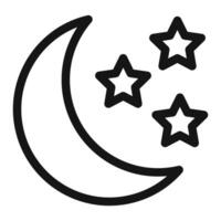 Moon Stars Icon for Astronomy and Space Apps vector