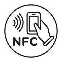 Contactless NFC Icon Ideal for Technology and Payment Systems vector