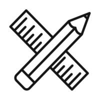Precision Pencil and Ruler Icon for Accurate Measurements and Design vector