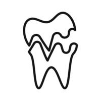 broken tooth icon mark in filled style vector