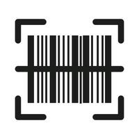 Bar code scanner icon mark in filled style vector