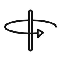 arrow spin around axis icon mark in filled style vector