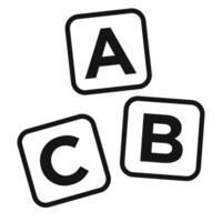 A B C cubes icon mark in filled style vector