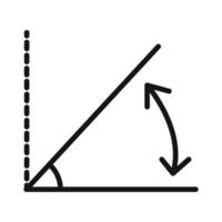 angle inclination icon mark in filled style vector