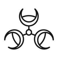 Biohazard icon mark in filled style vector