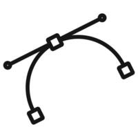 Bezier curve icon mark in filled style vector