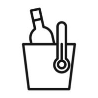 cooling wine bottle icon mark in filled style vector