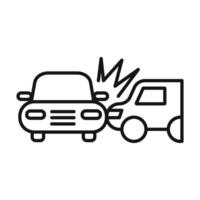 car side crash icon mark in filled style vector