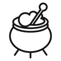 caudron icon mark in filled style vector