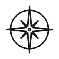 compass navigation icon mark in filled style vector