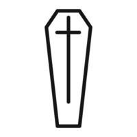 Coffin with christian cross icon mark in filled style vector