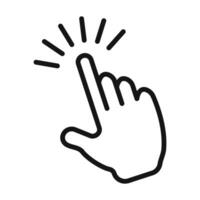 Computer hand cursor click icon mark in filled style vector