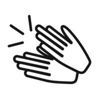 Clapping hand icon mark in filled style vector