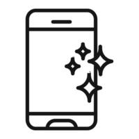 clean phone glass icon mark in filled style vector