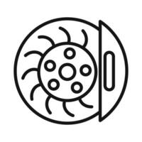 Car brake disk with caliper icon mark in filled style vector
