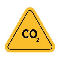 CO2 Triangle Warning icon mark in filled style vector