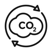 co2 gas carbon dioxide icon mark in filled style vector
