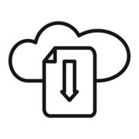 Cloud download file icon mark in filled style vector