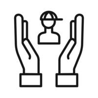 child protect icon mark in filled style vector