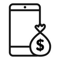 E-Business mobile icon mark in filled style vector