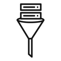 Data filtering icon mark in filled style vector