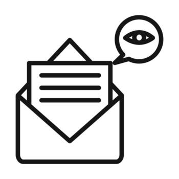 Email View Icon mark in filled style vector