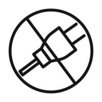 do not plug connect icon mark in filled style vector
