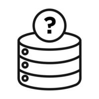 Database query icon mark in filled style vector
