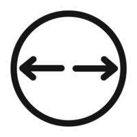 diameter size icon mark in filled style vector