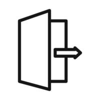 Exit icon mark in filled style vector